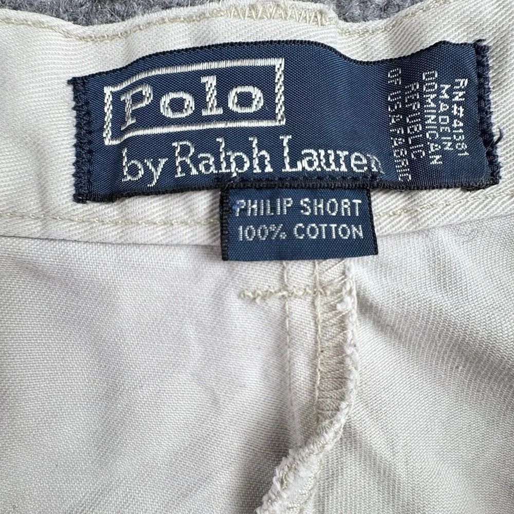 VTG Y2K Polo Ralph Lauren Shorts Men 42‎ Khaki Philip Distressed Preppy Workwear